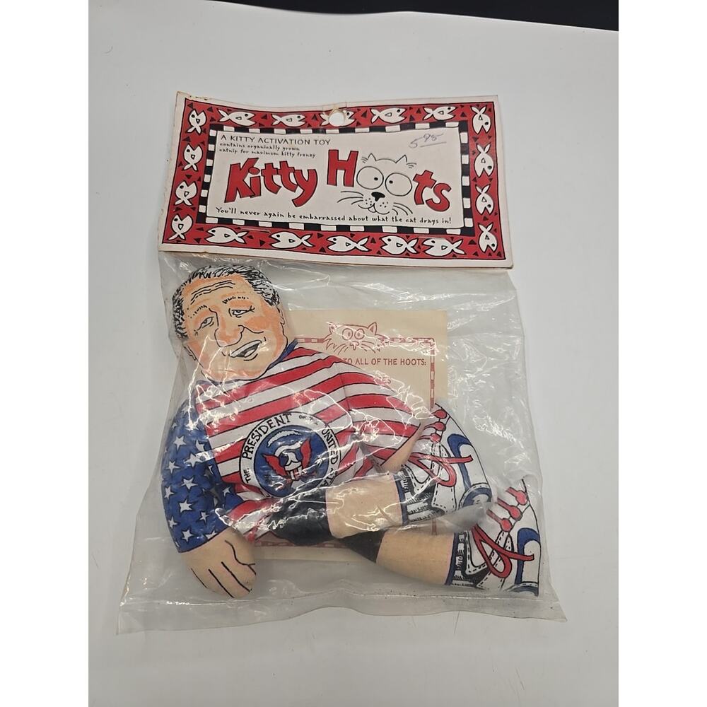Political 7” doll Kitty Hoots Bill Clinton President😊 see Bill RunNew in pack